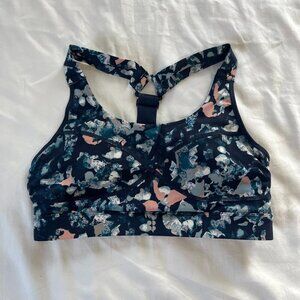 Sweaty Betty Blue Pink Gray Razorback Adjustable Athletic Sports Bra | Size S